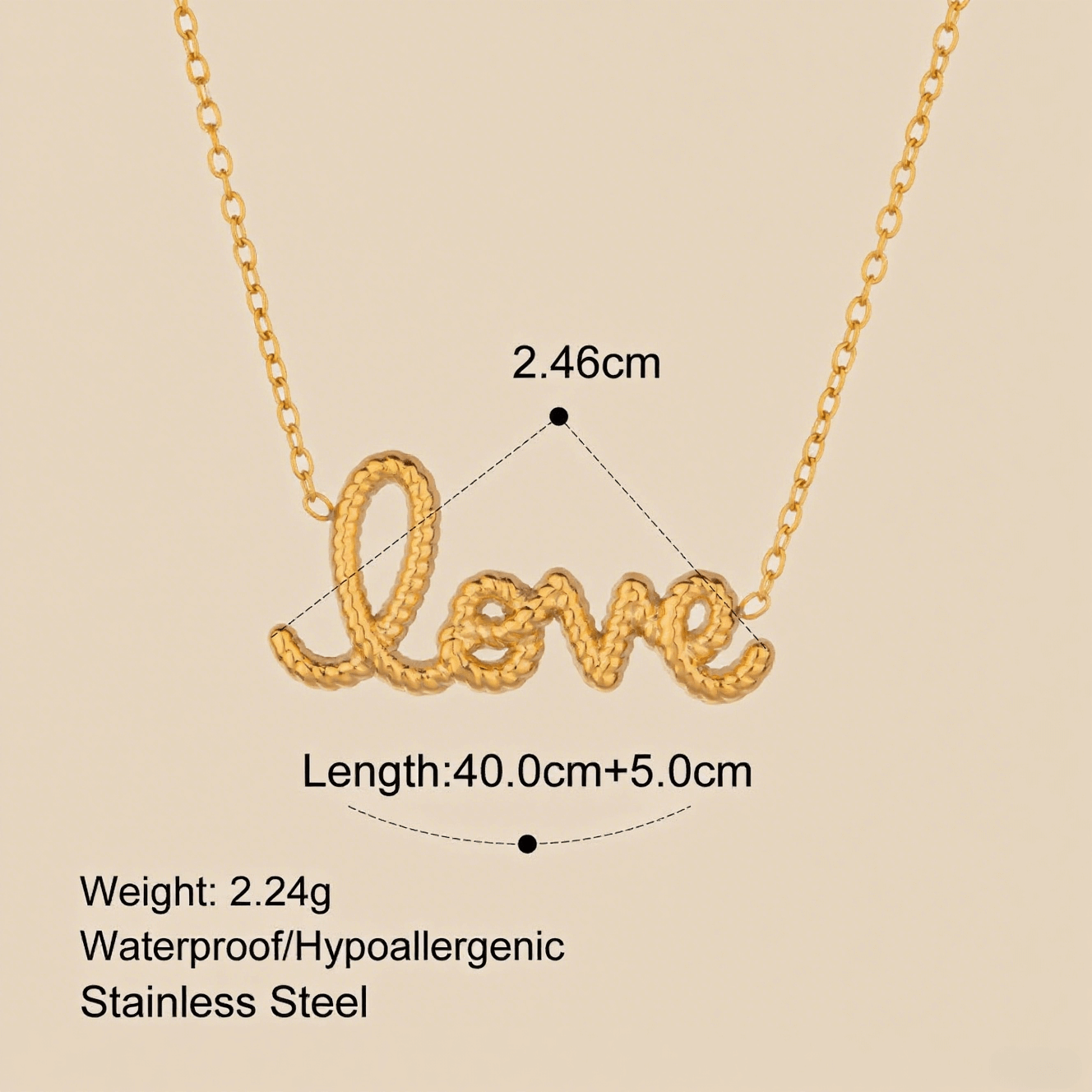 Golden Love Letter Necklace