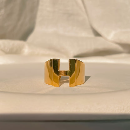 Chunky Gold Initial Ring | Bold Letter Ring