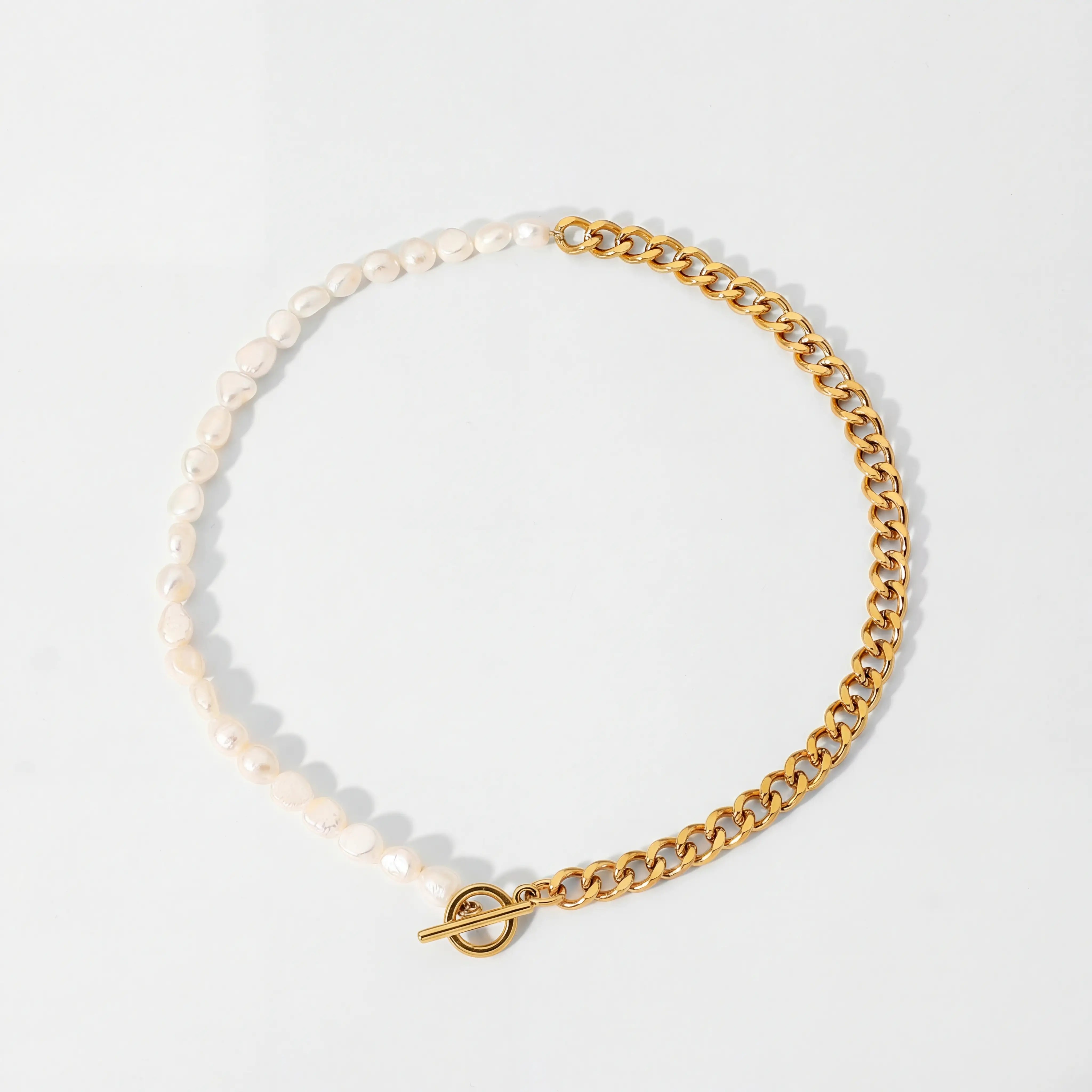 Harmony Half Pearl Half Chain Necklace Secondary image