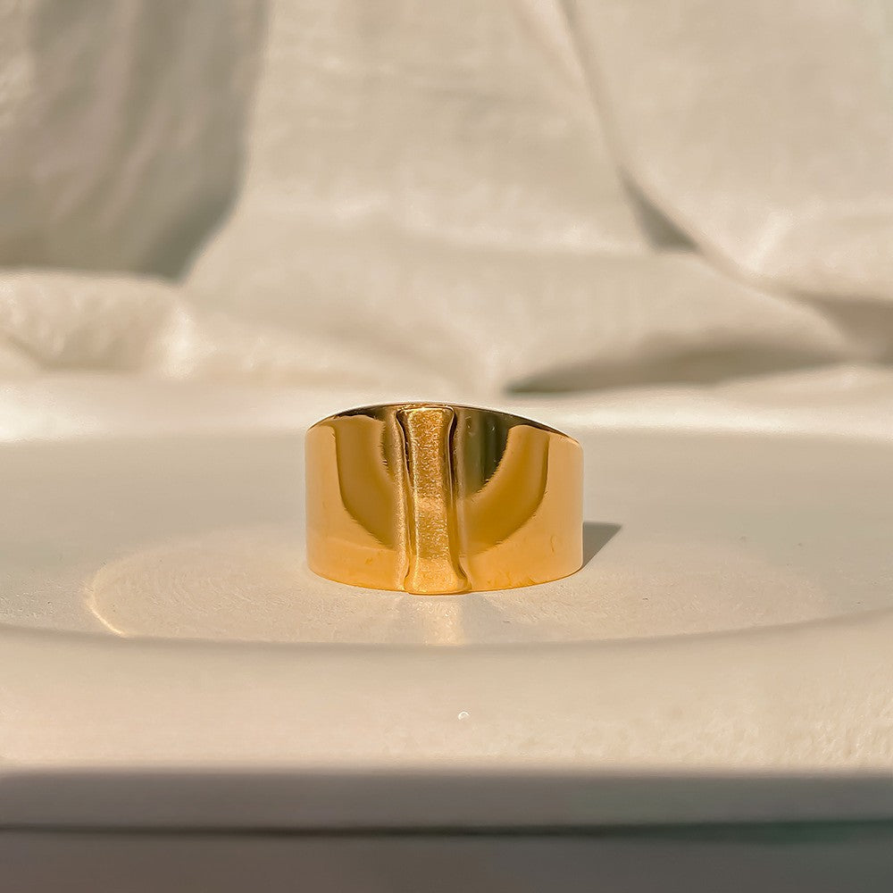 Chunky Gold Initial Ring | Bold Letter Ring