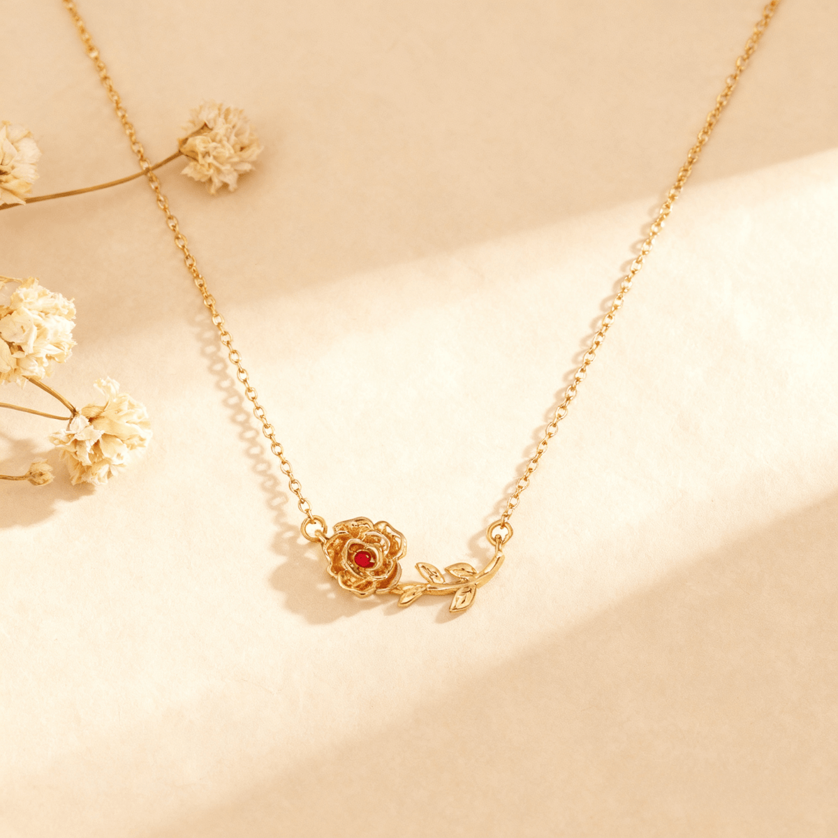 Birthstone Flower Necklace
