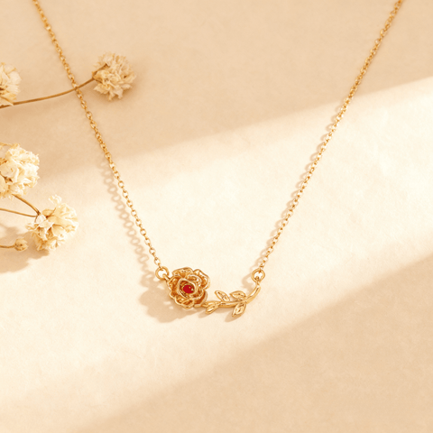 Birthstone Flower Necklace