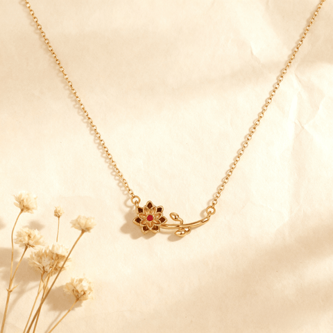 Birthstone Flower Necklace