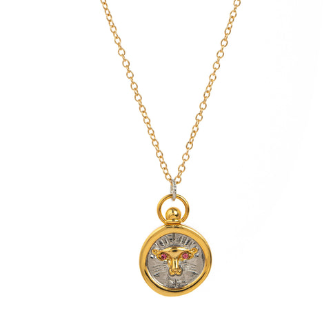 Two-Tone Zodiac Coin Necklace