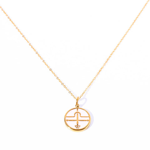 Enamel Zodiac Coin Necklace