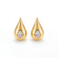 Pair of chunky gold teardrop stud earrings with zircon center waterproof stainless steel.