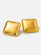 Gold Square Dome Earrings