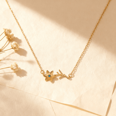 Birthstone Flower Necklace