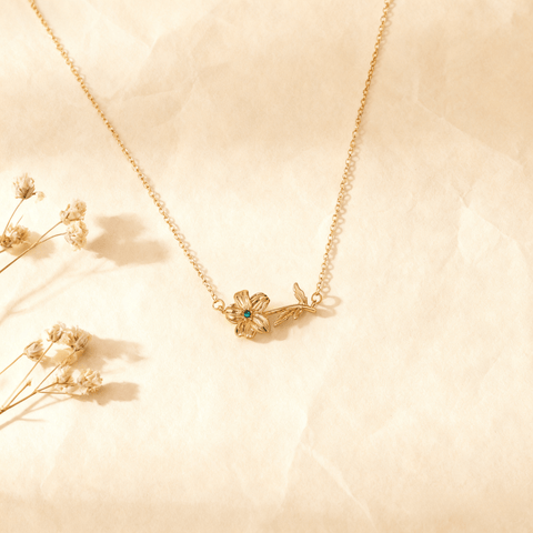 Birthstone Flower Necklace