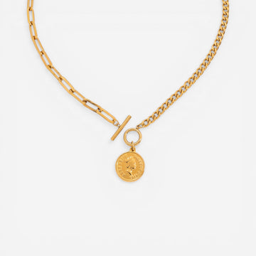 Mixed Chain Coin Necklace