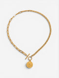 Mixed Chain Coin Toggle Necklace