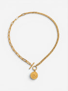 Mixed Chain Coin Toggle Necklace