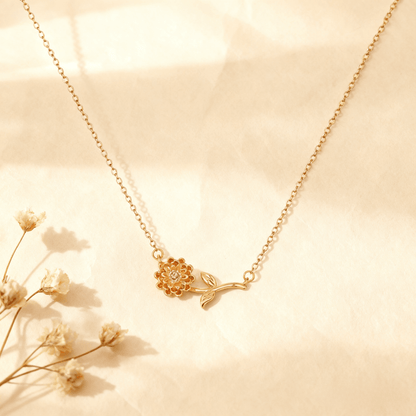Birthstone Floral Necklace | Floral Bouquet Birthstone Jewelry