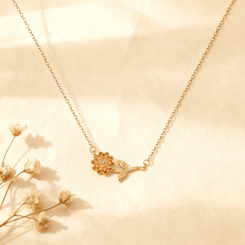Birthstone Flower Necklace