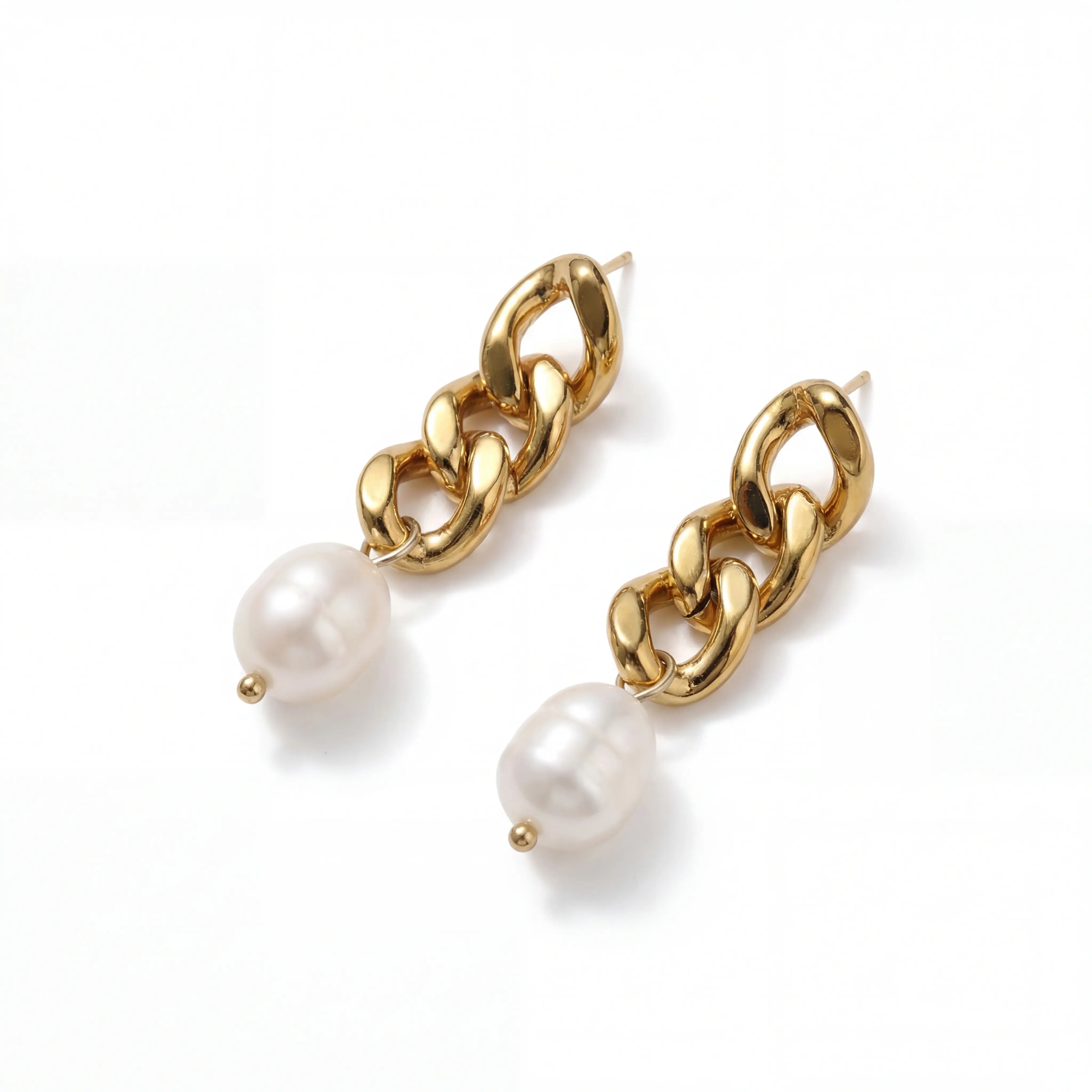 Odette Baroque Pearl Chain Earrings Secondary image