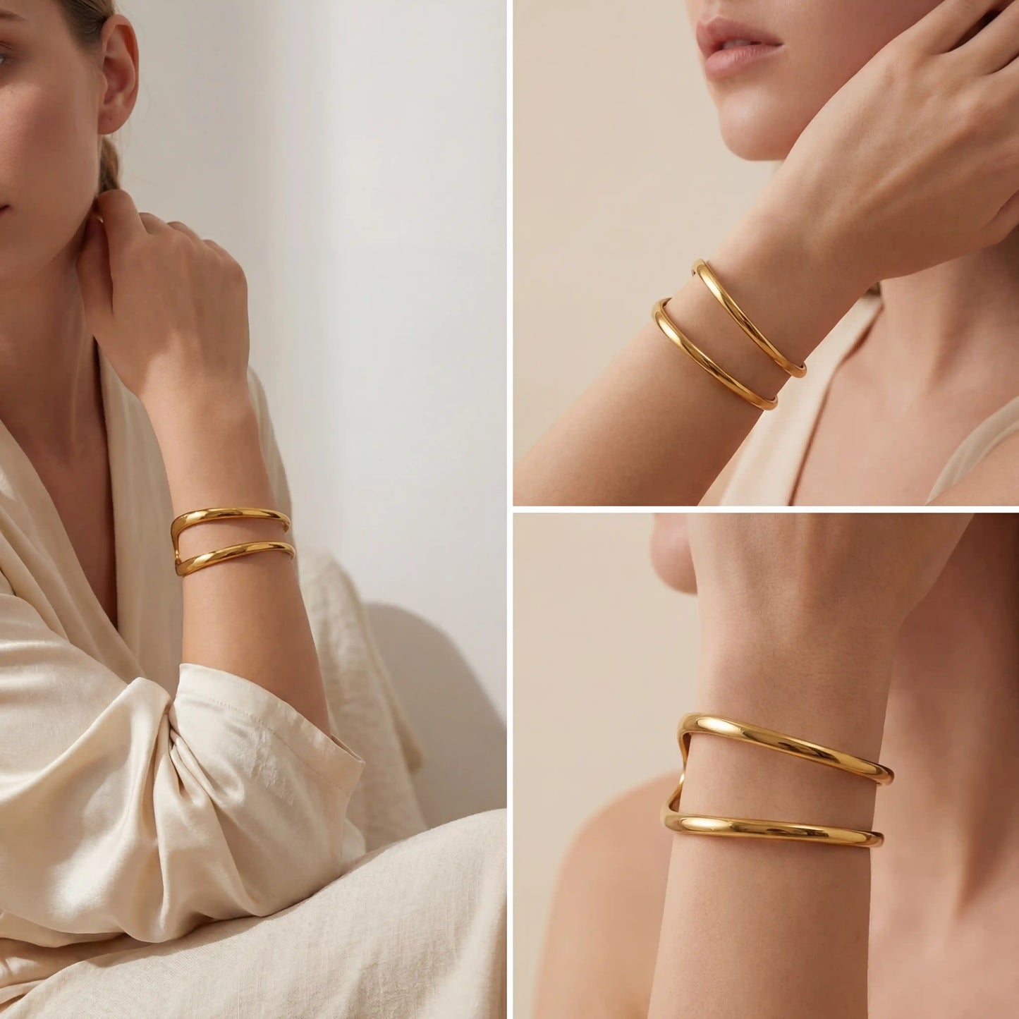 Orla Double Wave Sculptural Cuff