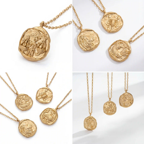 Organic Wax Seal Zodiac Necklace