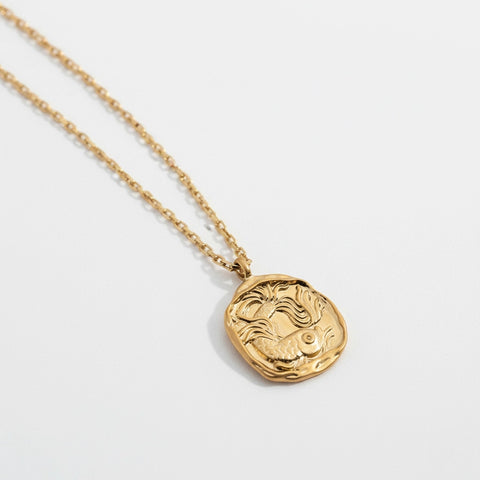 Organic Wax Seal Zodiac Necklace