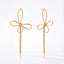 Gold abstract wire butterfly earrings with long fringe chain tassel waterproof stainless steel.