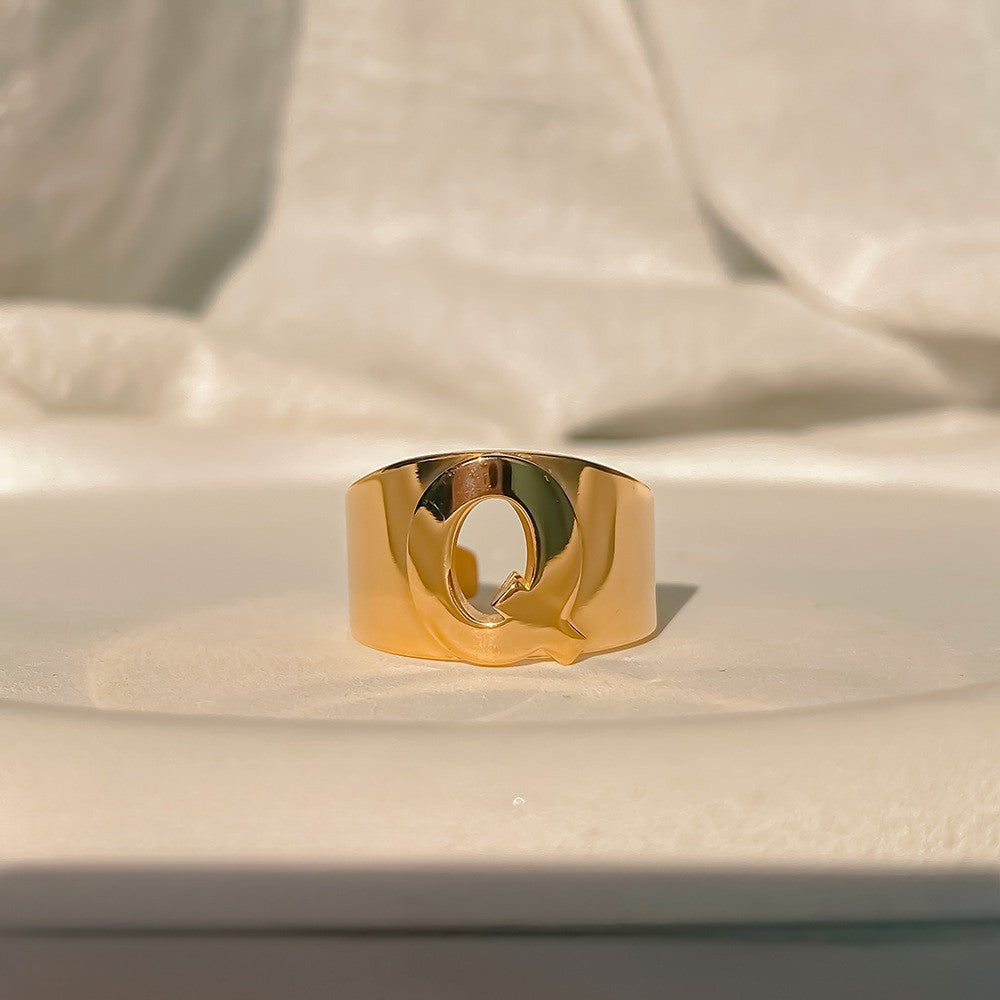 Chunky Gold Initial Ring | Bold Letter Ring