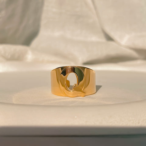 Chunky Gold Initial Ring