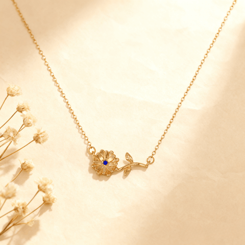 Birthstone Flower Necklace