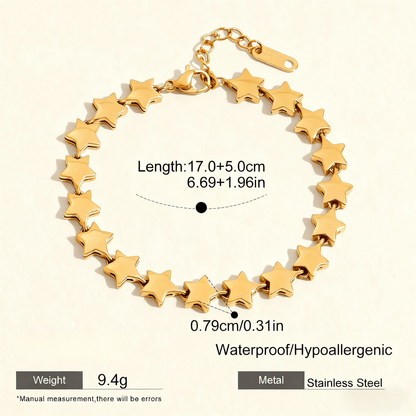 Starlight Chain Bracelet | Gold Star Link Bracelet