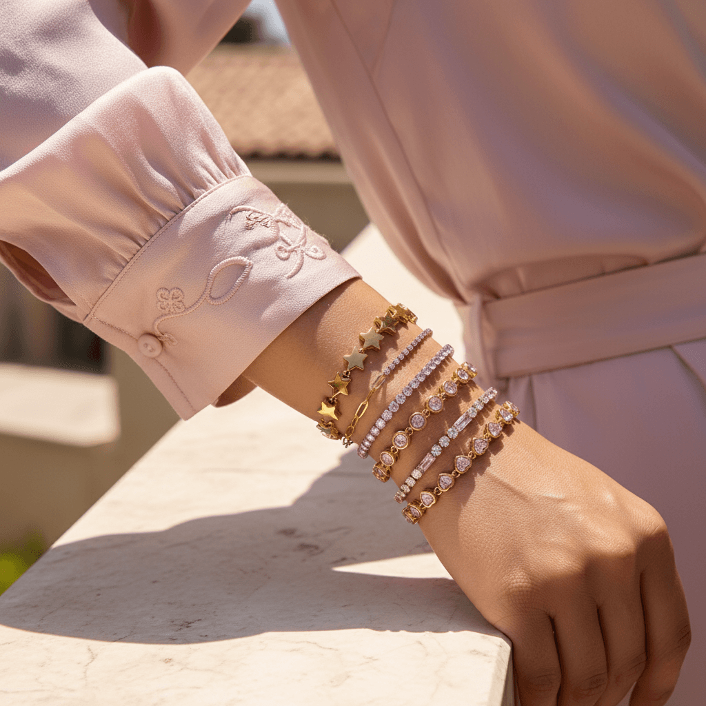 Starlight Chain Bracelet | Gold Star Link Bracelet