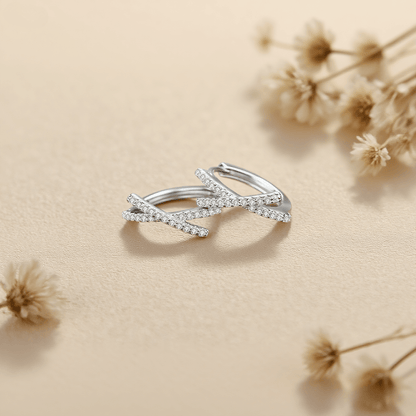 Stellar Cross Moissanite Earrings — cross-shaped stud earrings with sparkling moissanite, celestial and meaningful.