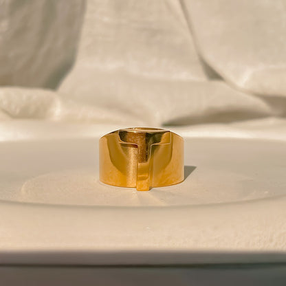 Chunky Gold Initial Ring | Bold Letter Ring