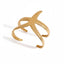 Matte textured gold starfish open cuff bracelet waterproof stainless steel jewelry.