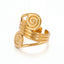 Gold double spiral coil ring adjustable open band waterproof stainless steel.