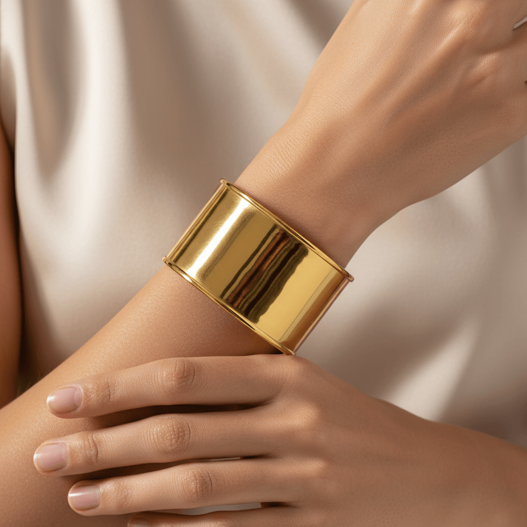 The "Aura" Cuff  | Modern Open Circle Gold Bracelet