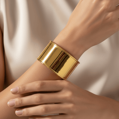The "Aura" Cuff  | Modern Open Circle Gold Bracelet