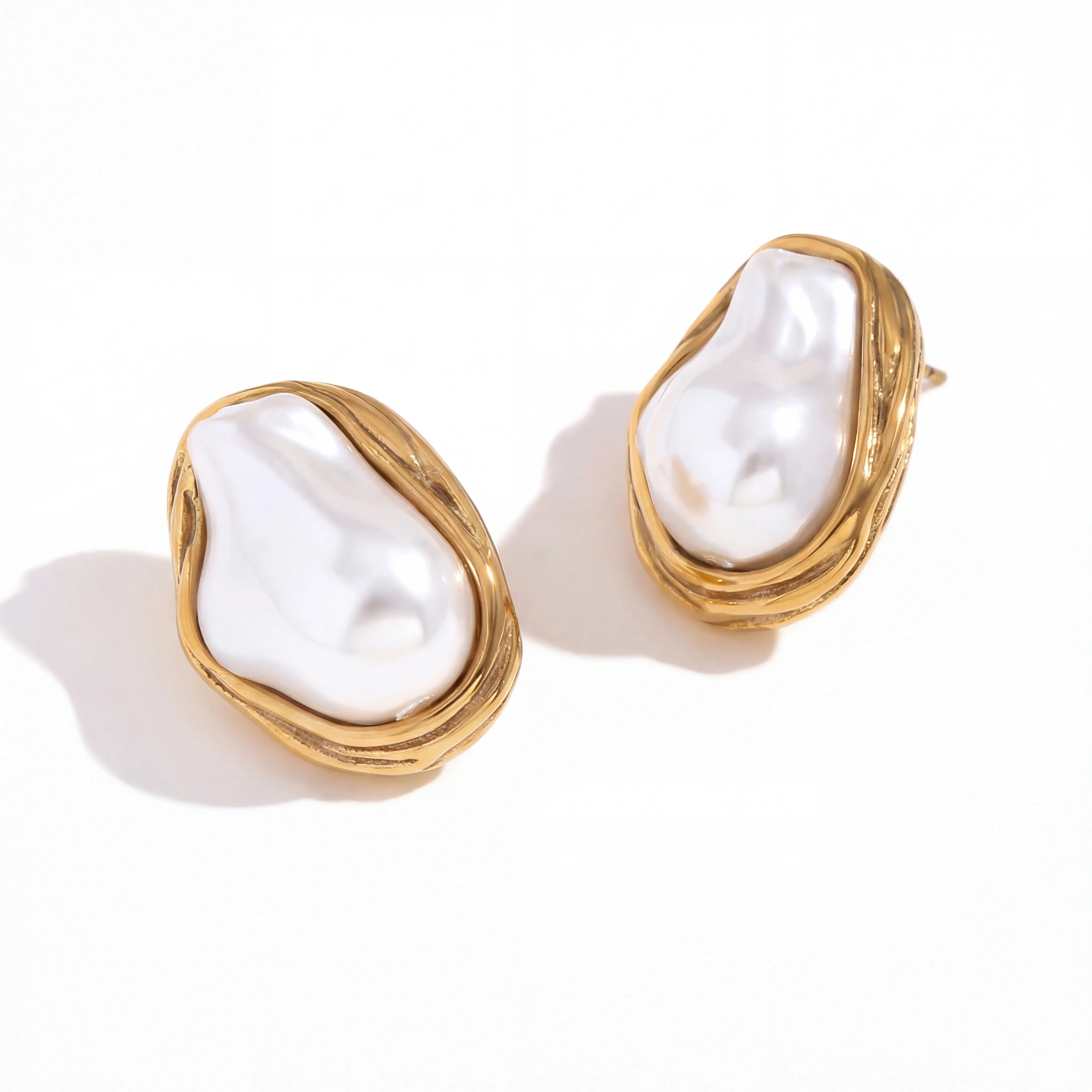 Theia Organic Baroque Pearl Studs Secondary image