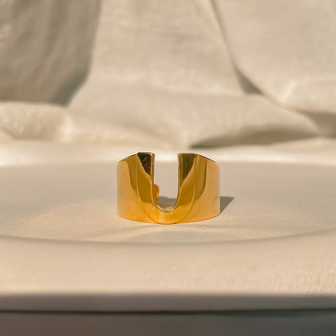 Chunky Gold Initial Ring