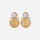 Vintage Pearl Coin Earrings