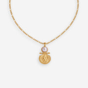 Vintage Pearl Coin Necklace