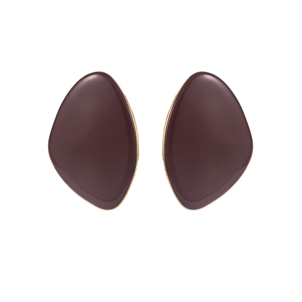 Wine red burgundy enamel statement earrings vintage style gift idea.