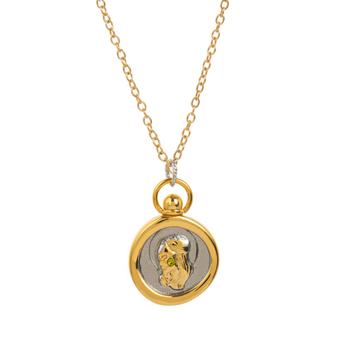 Two-Tone Zodiac Coin Necklace
