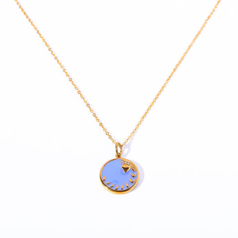 Enamel Zodiac Coin Necklace