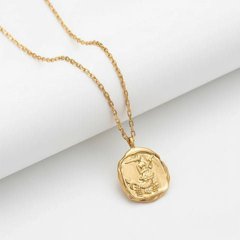 Organic Wax Seal Zodiac Necklace