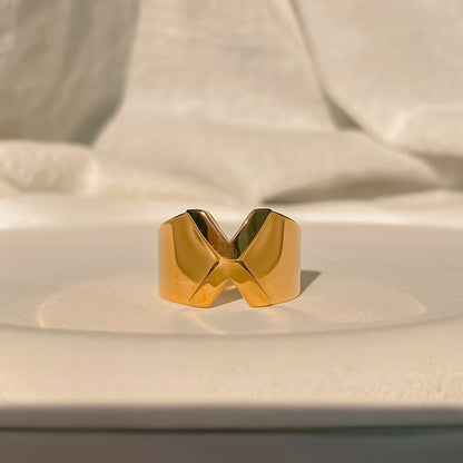 Chunky Gold Initial Ring | Bold Letter Ring