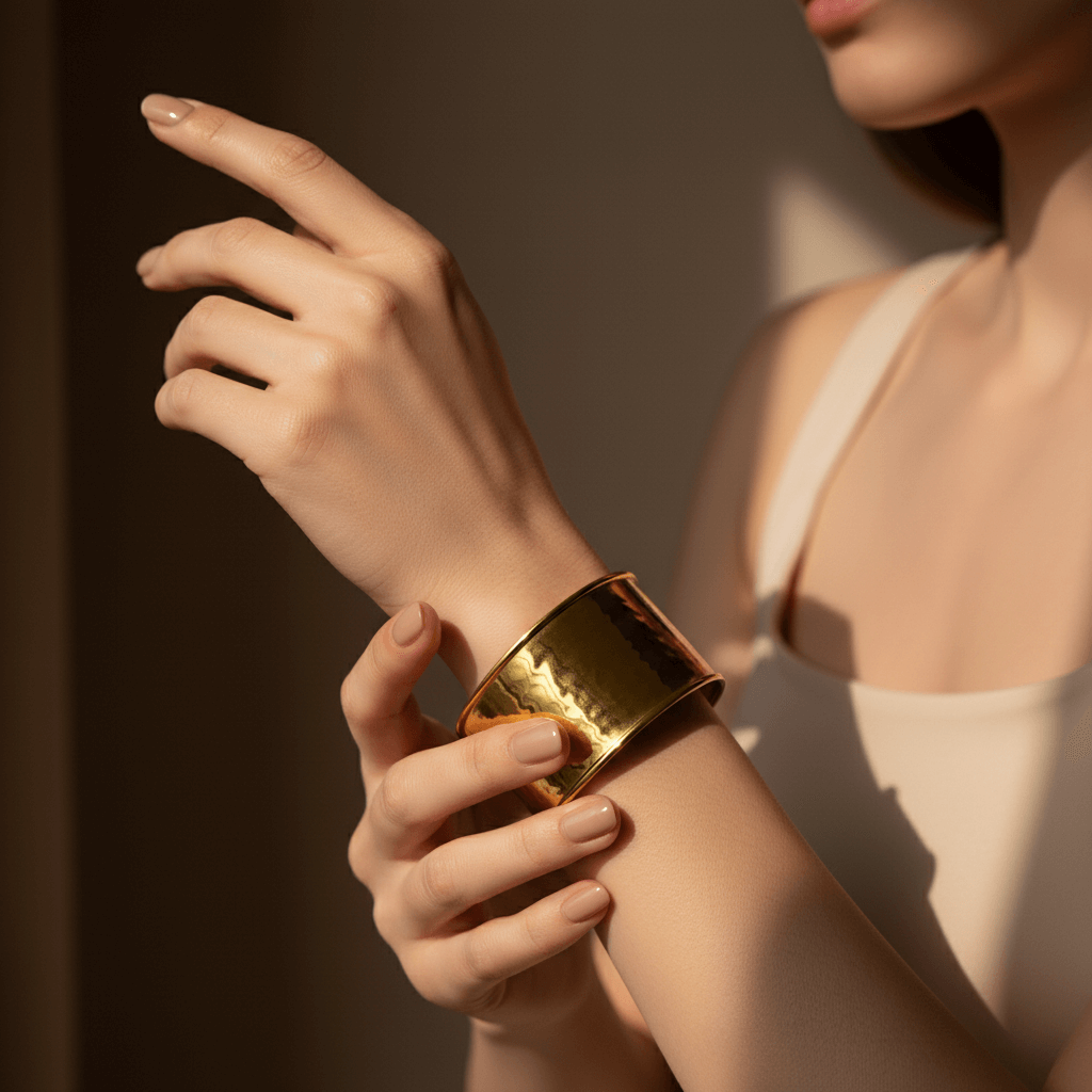The "Aura" Cuff  | Modern Open Circle Gold Bracelet