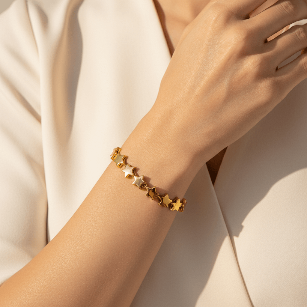 Starlight Chain Bracelet | Gold Star Link Bracelet