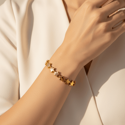 Starlight Chain Bracelet | Gold Star Link Bracelet