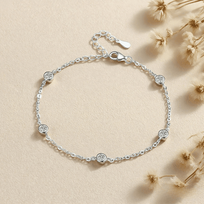 Dawn’s Embrace Moissanite Bracelet — 0.5 ct sterling silver bracelet, durable and safe for sensitive skin.