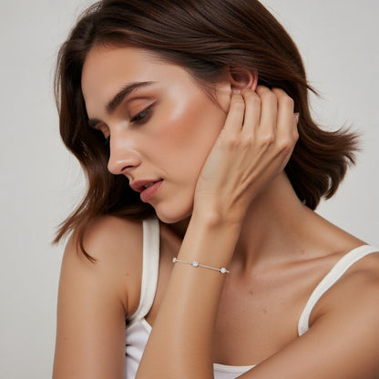 dawn’s embrace bracelet, moissanite bracelet 0.5 ct, sterling silver moissanite, adjustable bracelet, hypoallergenic jewelry, gift bracelet