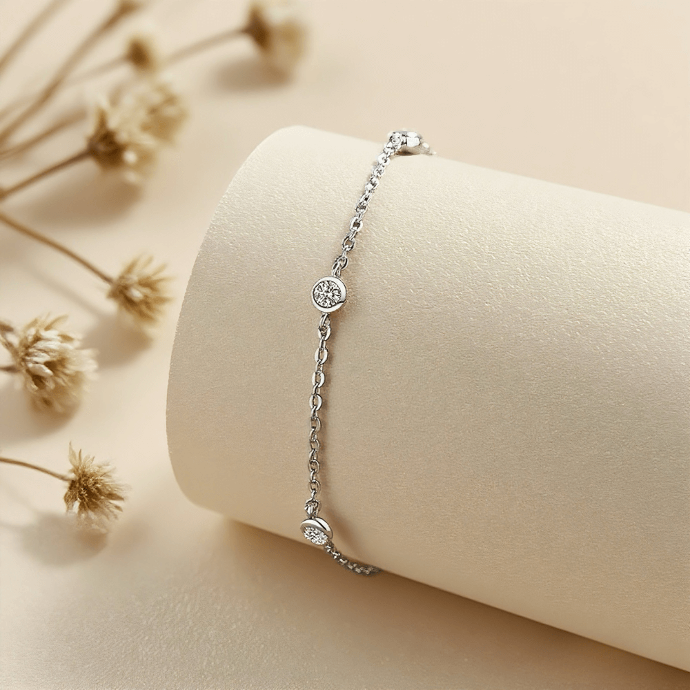 Dawn’s Embrace Moissanite Bracelet — 0.5 ct sterling silver bracelet, durable and safe for sensitive skin.