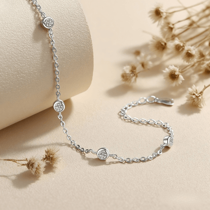 Dawn’s Embrace Moissanite Bracelet — 0.5 ct sterling silver bracelet, radiant and adjustable, symbol of new beginnings.
